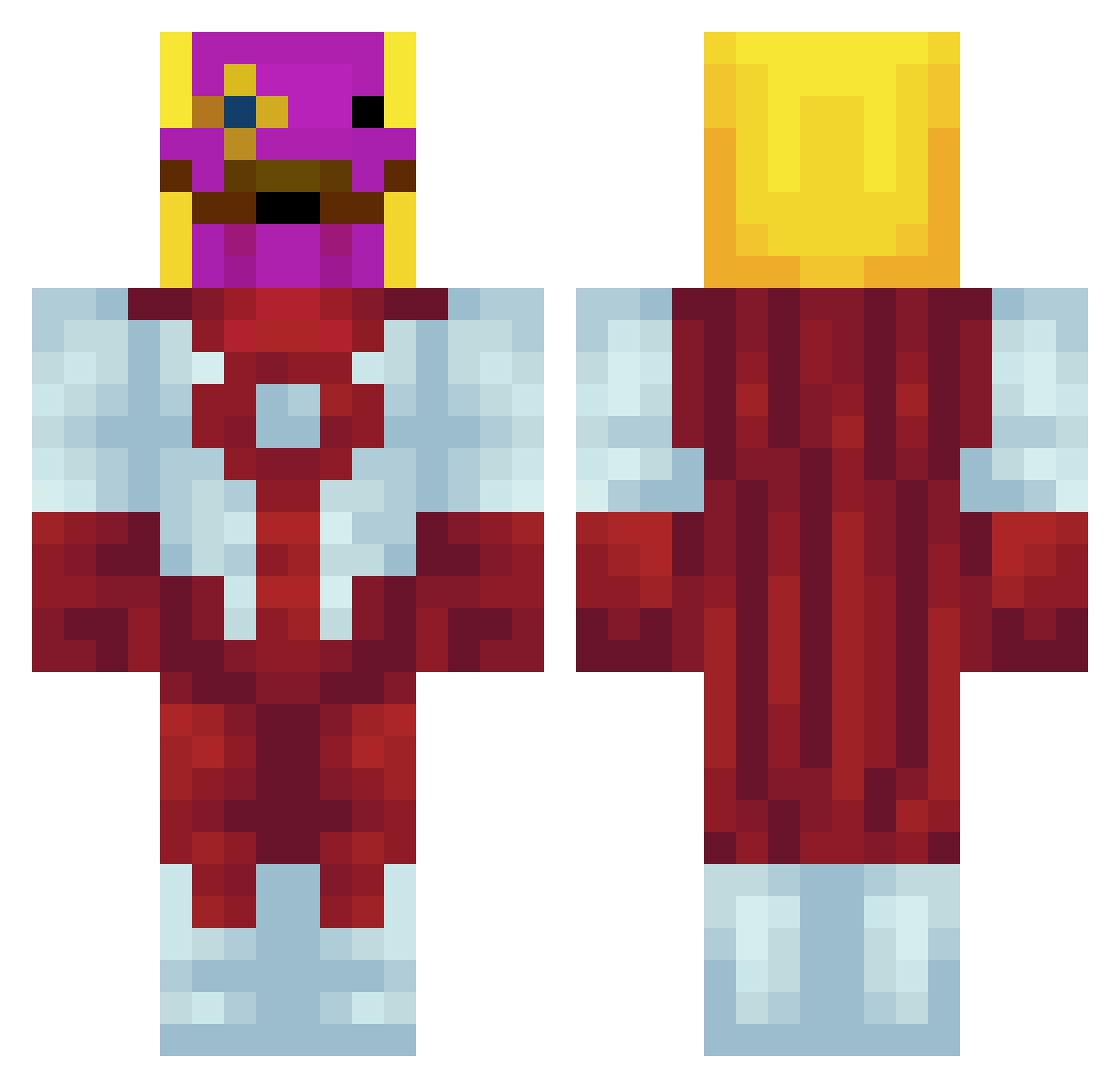 Raiiser15 Minecraft skin, front and back view