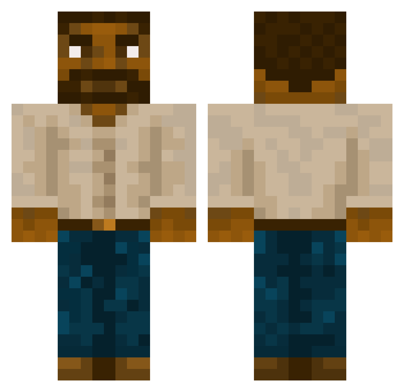 Penguini_Kun Minecraft skin, front and back view