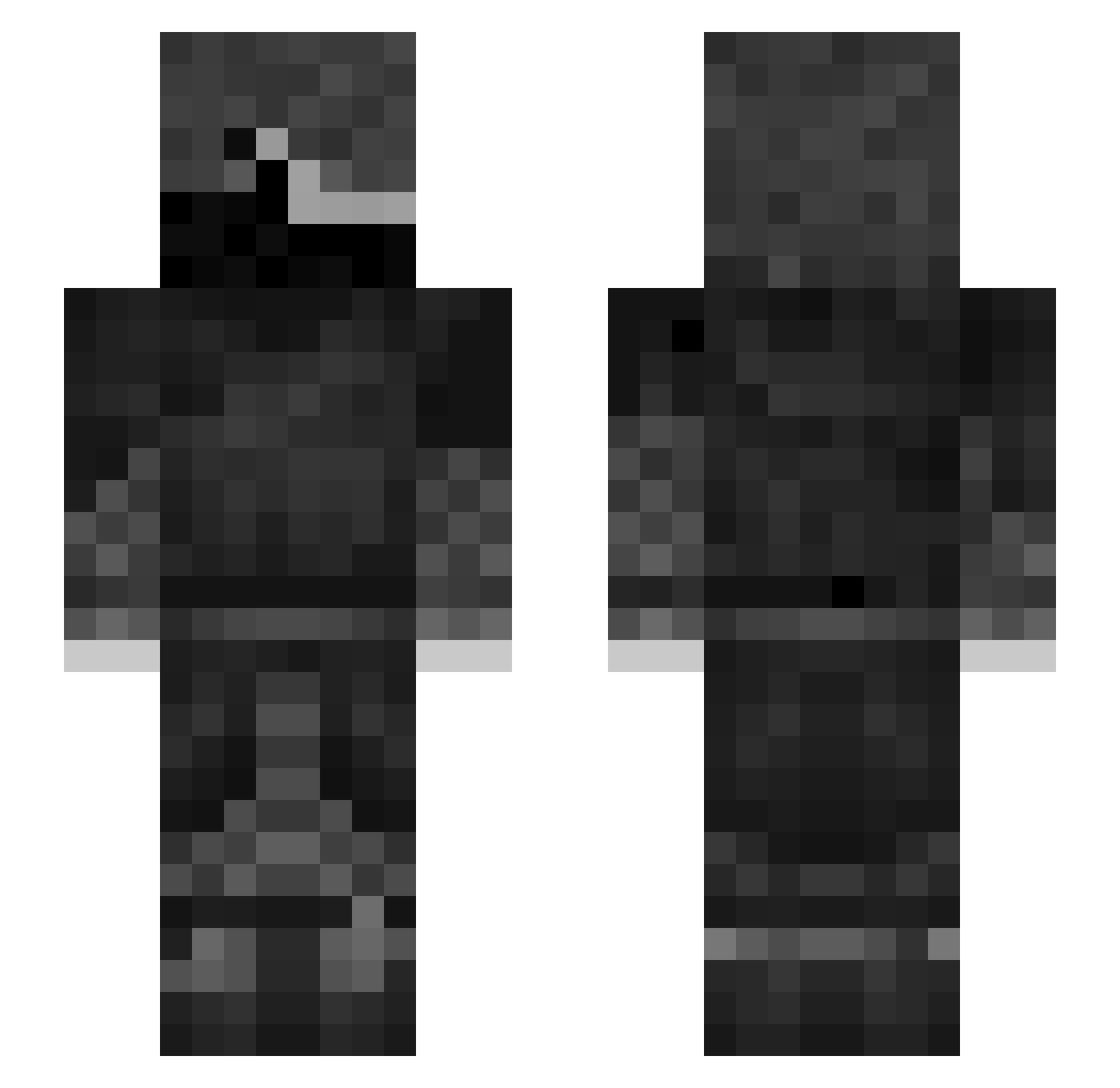 Klangkuenstler Minecraft skin, front and back view