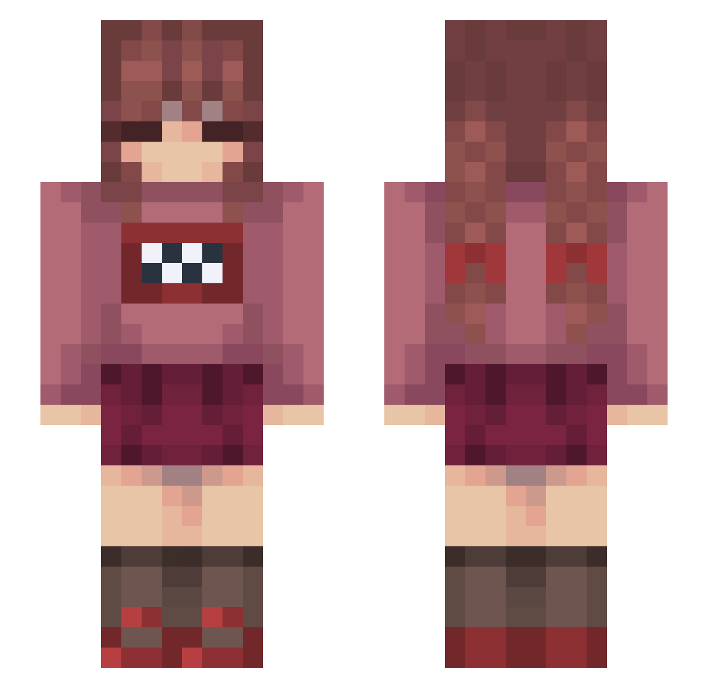 sheepNEO Minecraft skin, front and back view