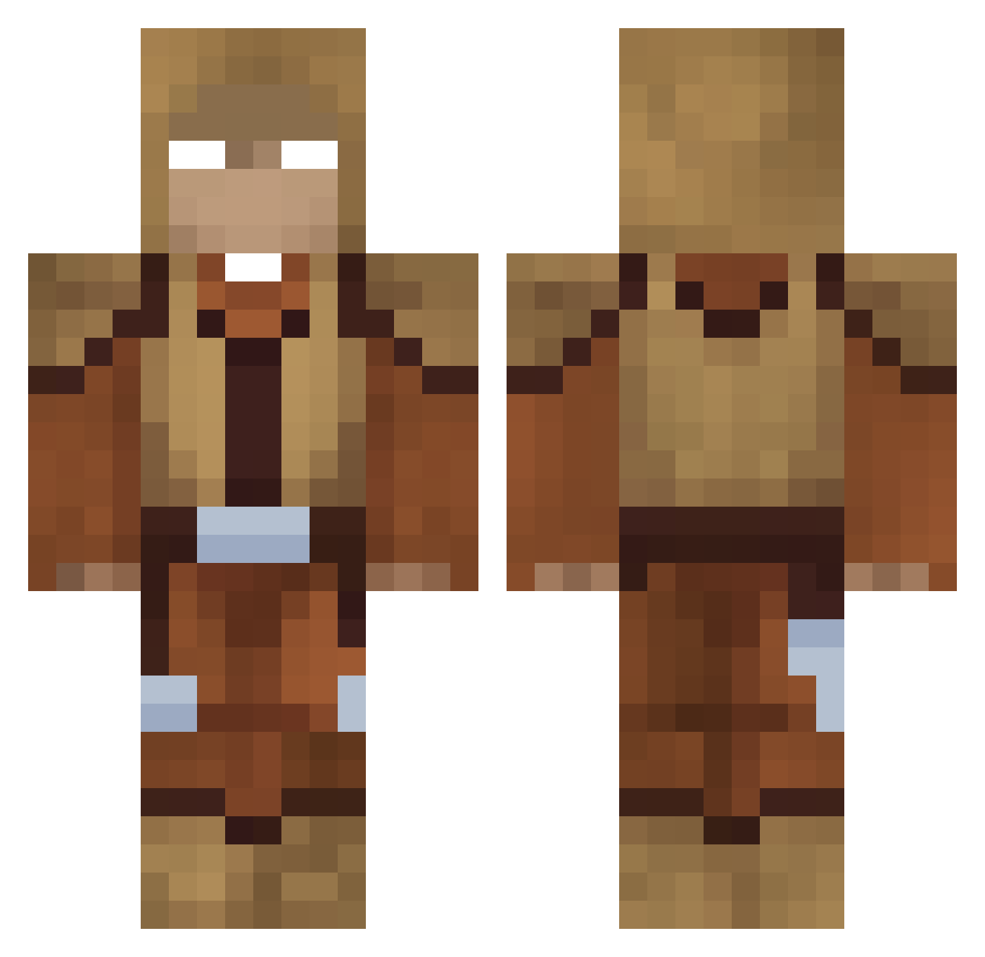 dxvy Minecraft skin, front and back view