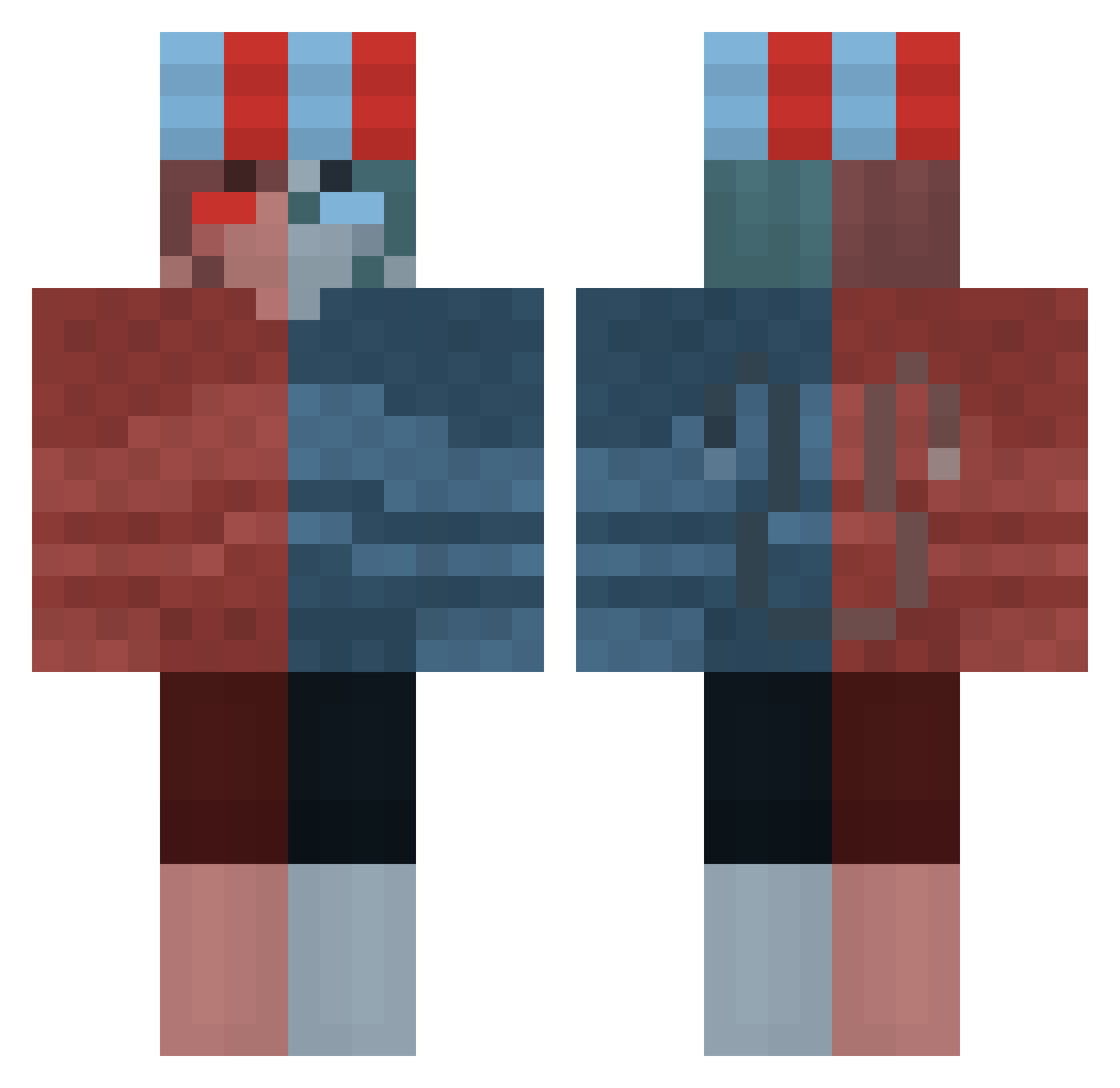 RnBPiersite Minecraft skin, front and back view