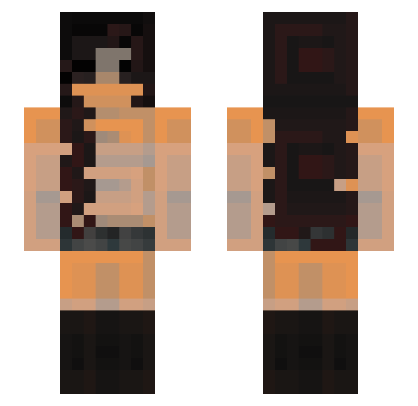 GubblieBubblie Minecraft skin, front and back view