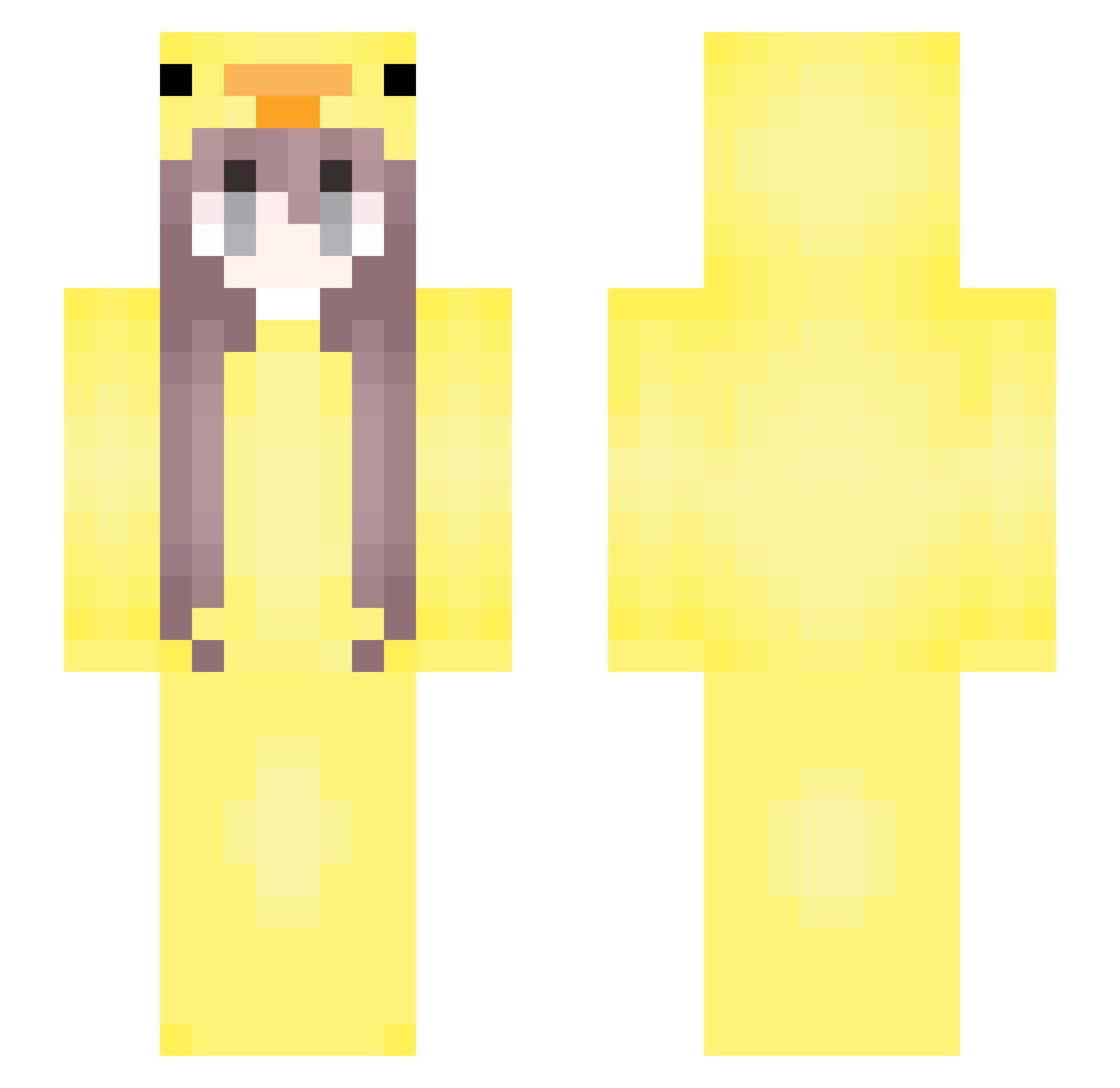 a1vina Minecraft skin, front and back view