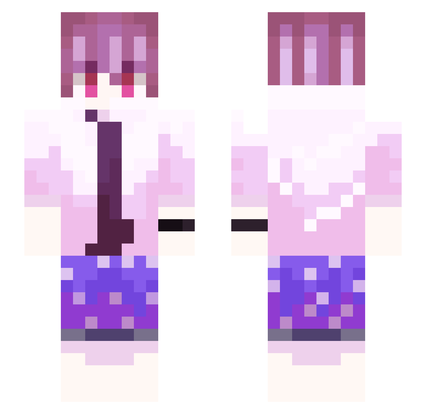 SurlesUchiha Minecraft skin, front and back view