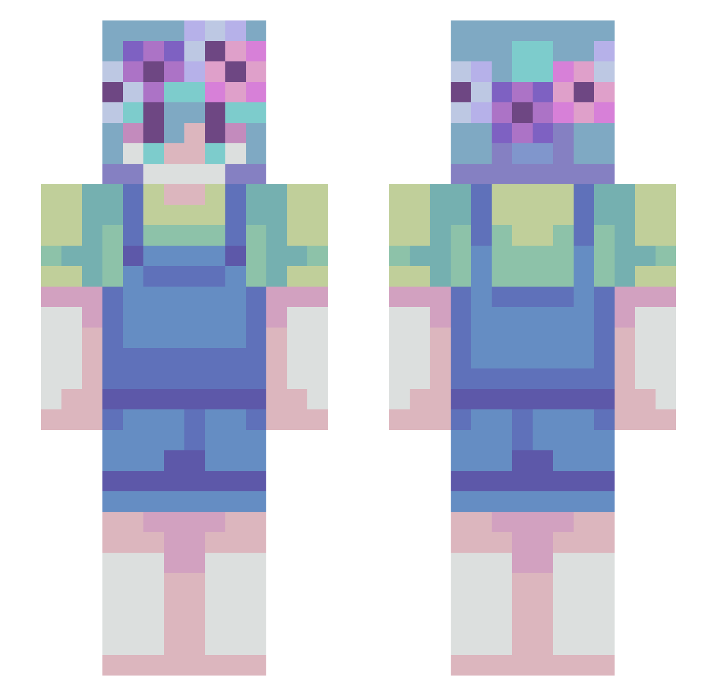 Mart1238 Minecraft skin, front and back view