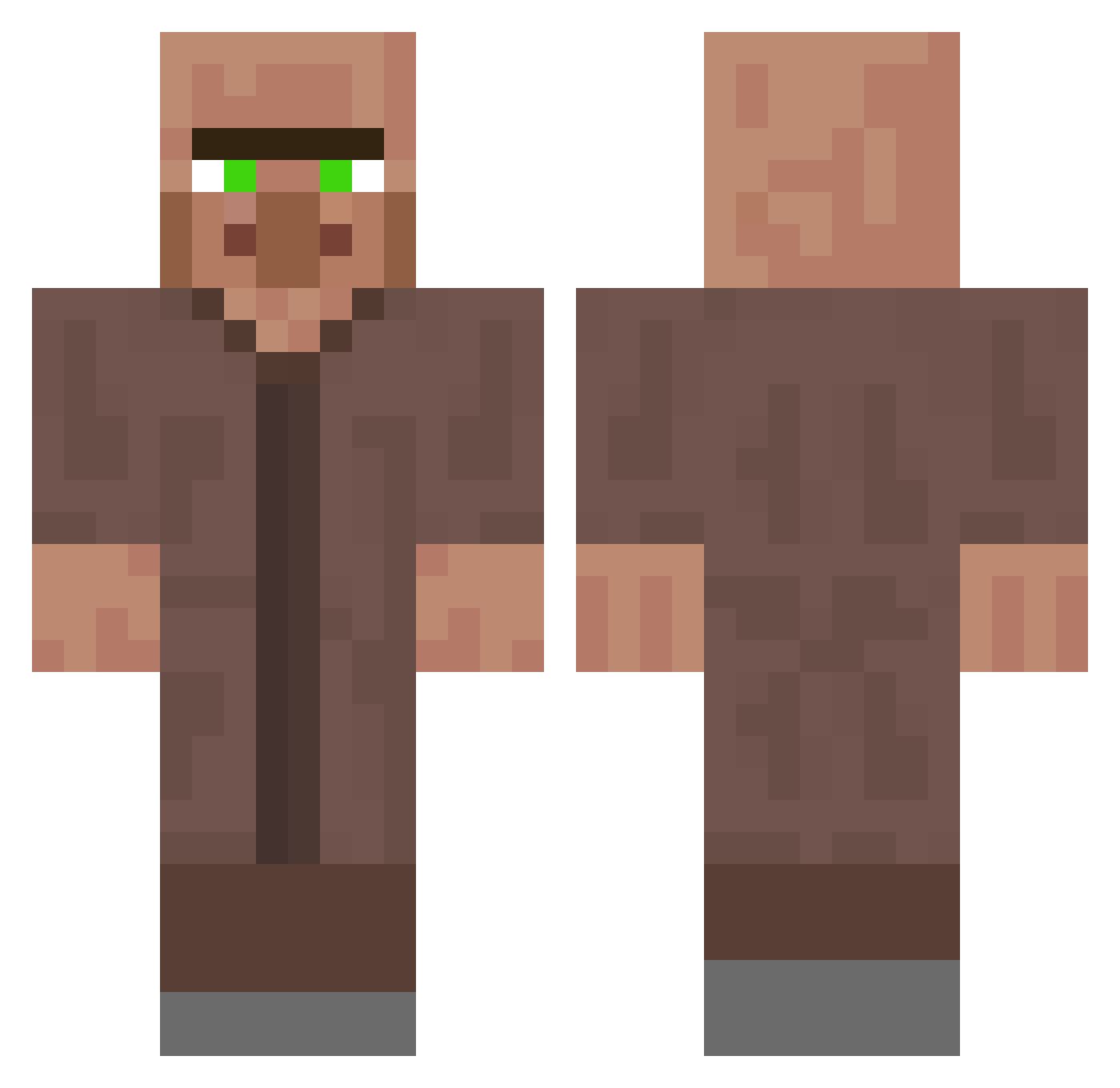 Jerry Minecraft skin, front and back view