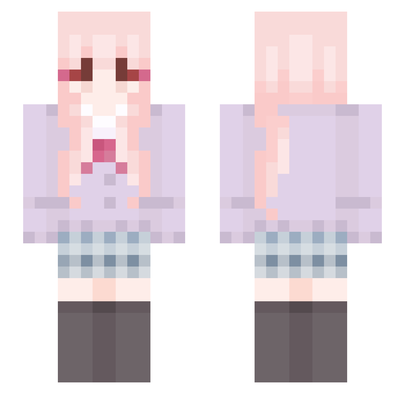 emeraldcye Minecraft skin, front and back view