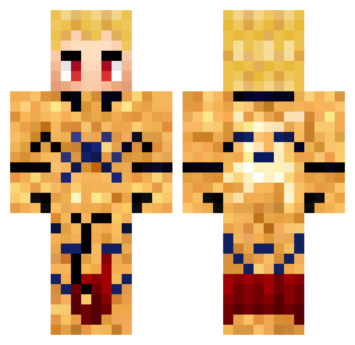 ToxicLox Minecraft skin, front and back view