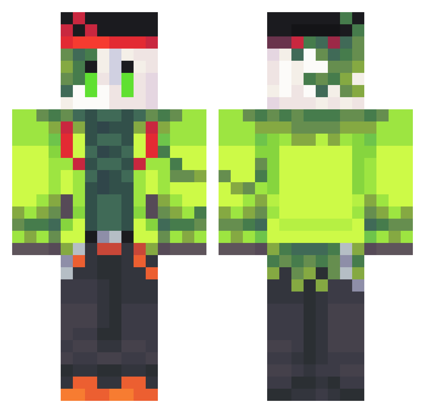 Bonkus3 Minecraft skin, front and back view