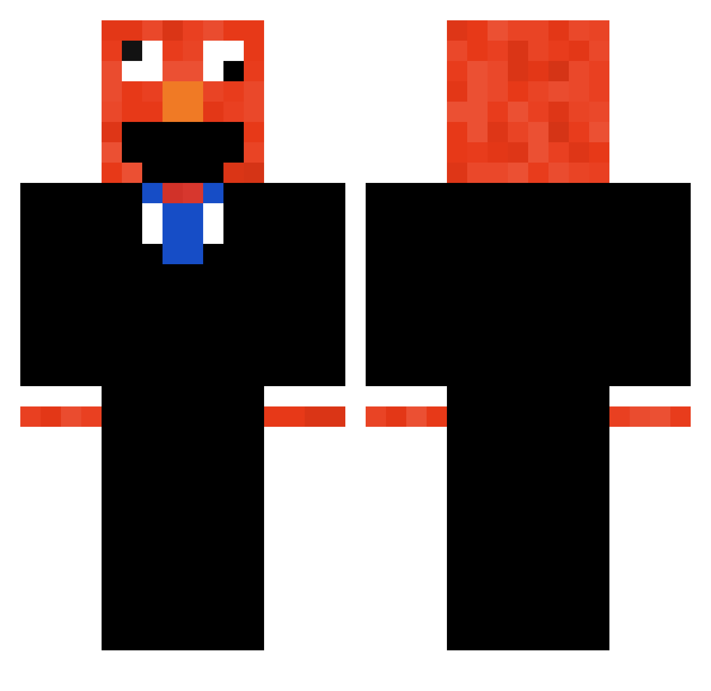 Ph00d00 Minecraft skin, front and back view