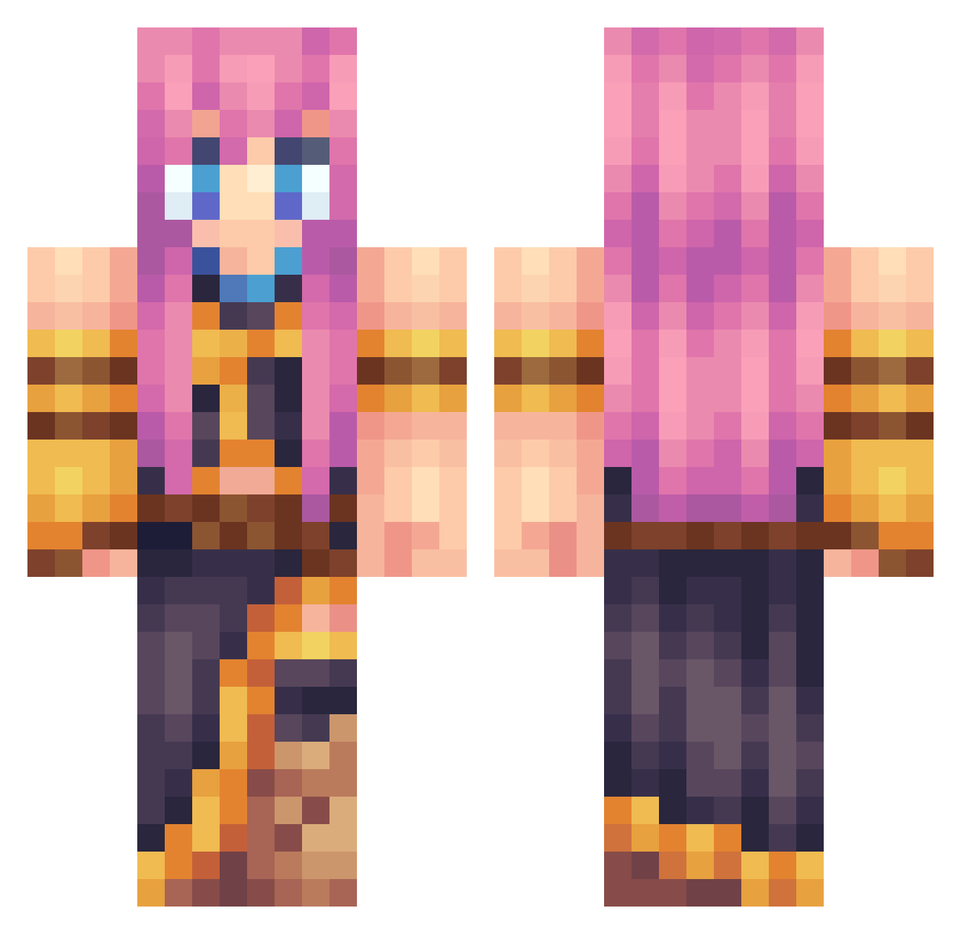 Jiraqua Minecraft skin, front and back view