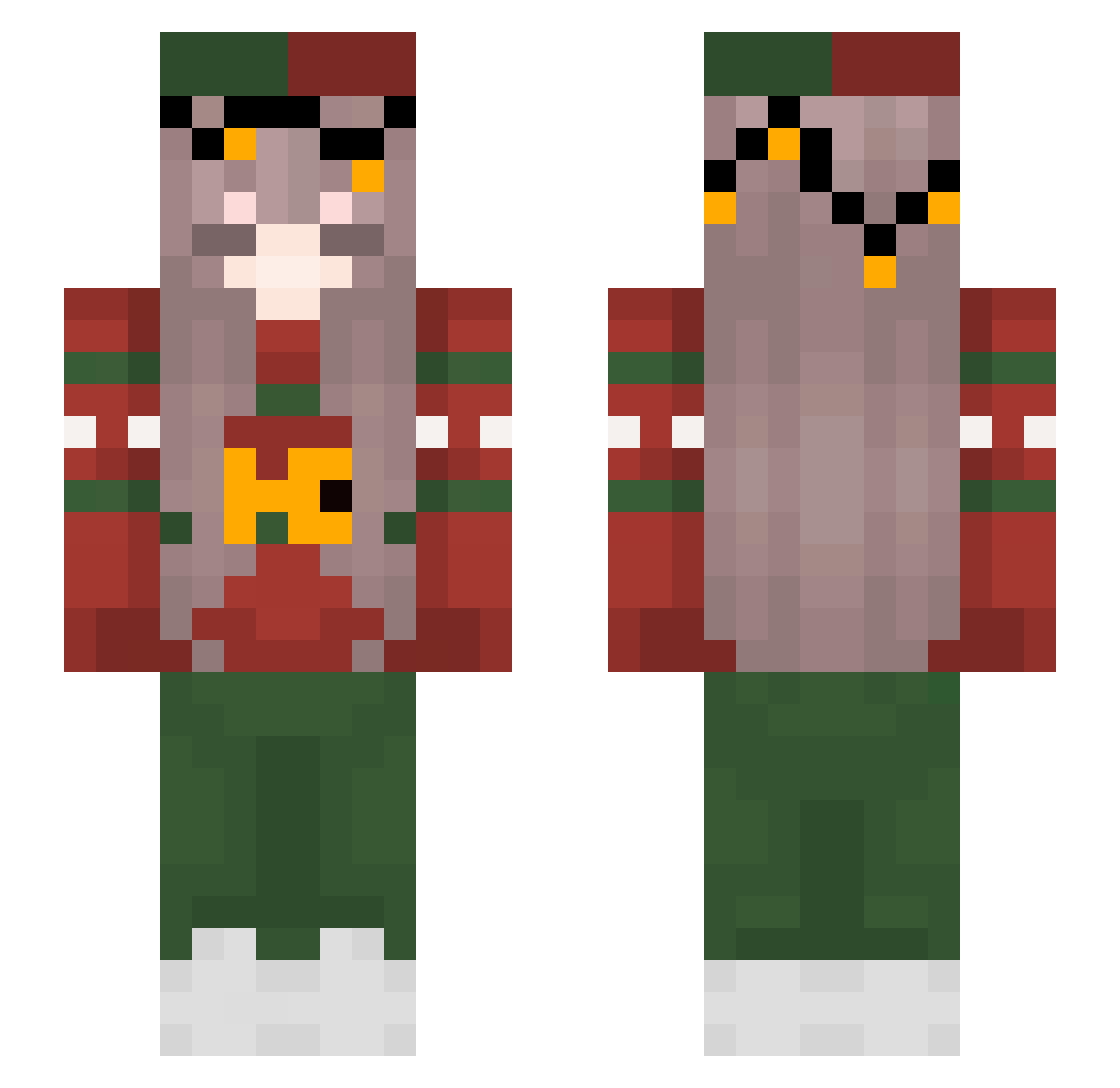 Perxita Minecraft skin, front and back view