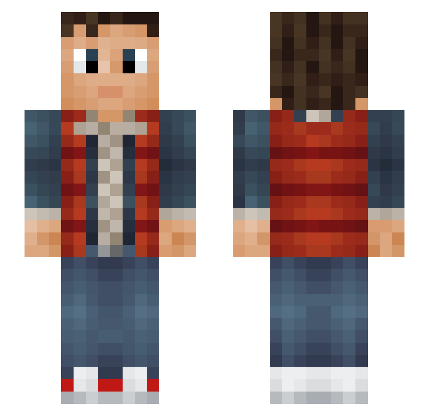 BigRed80 Minecraft skin, front and back view