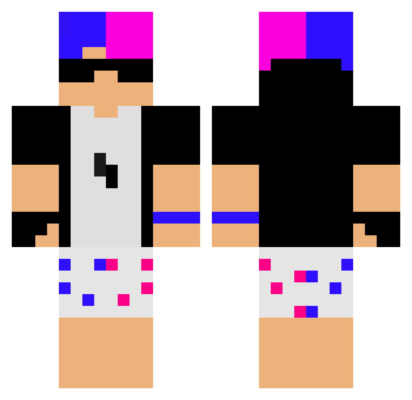 Rain__GTX Minecraft skin, front and back view