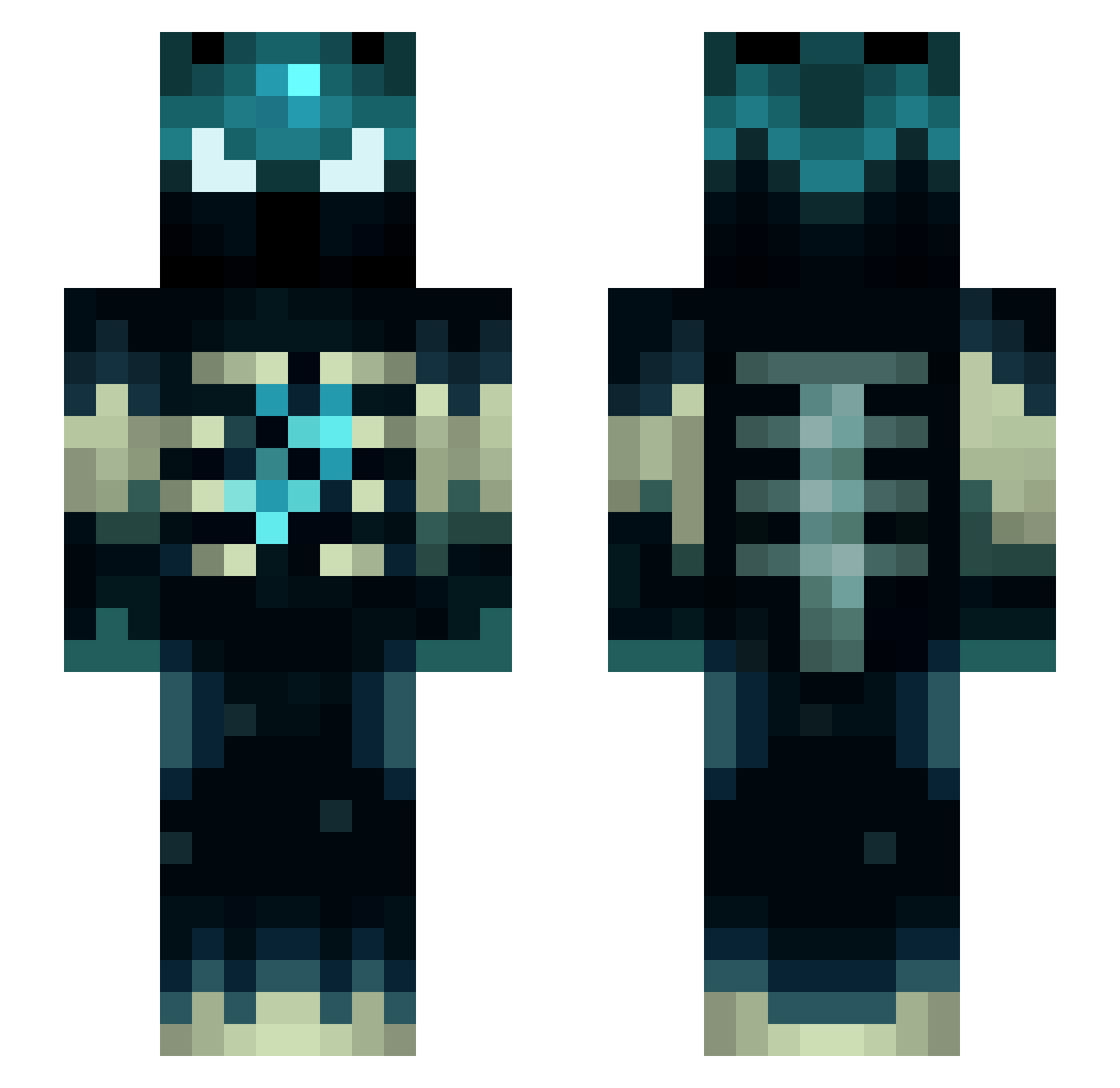 SrRubi Minecraft skin, front and back view