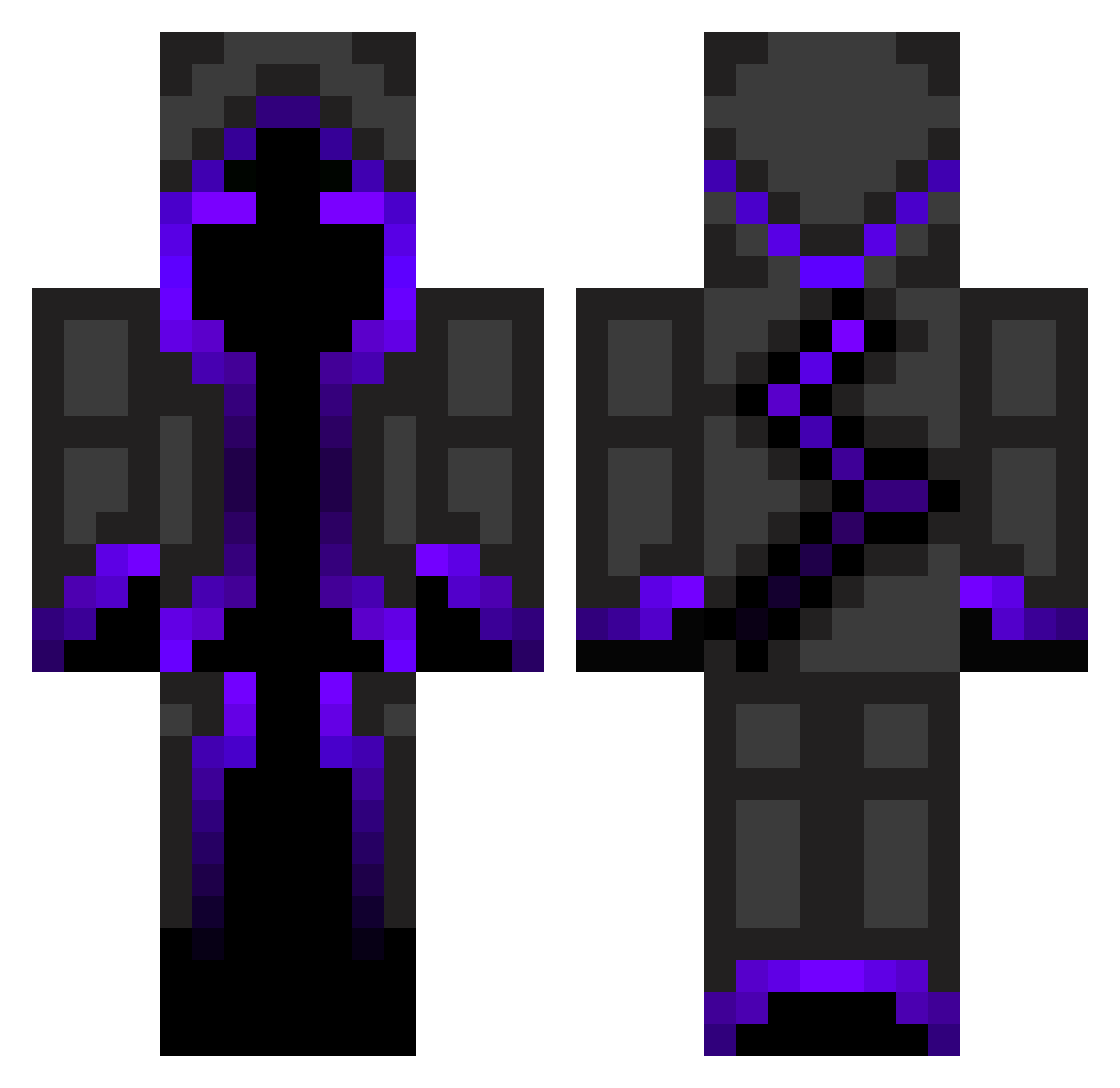 Frhim Minecraft skin, front and back view