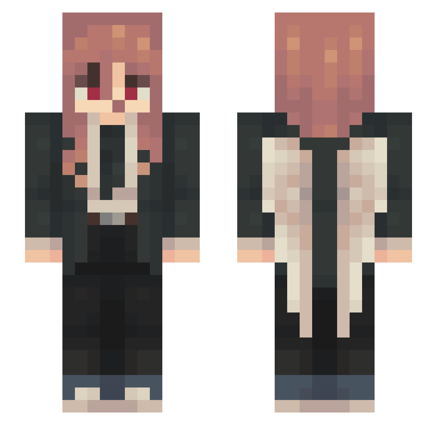 Scarabun Minecraft skin, front and back view