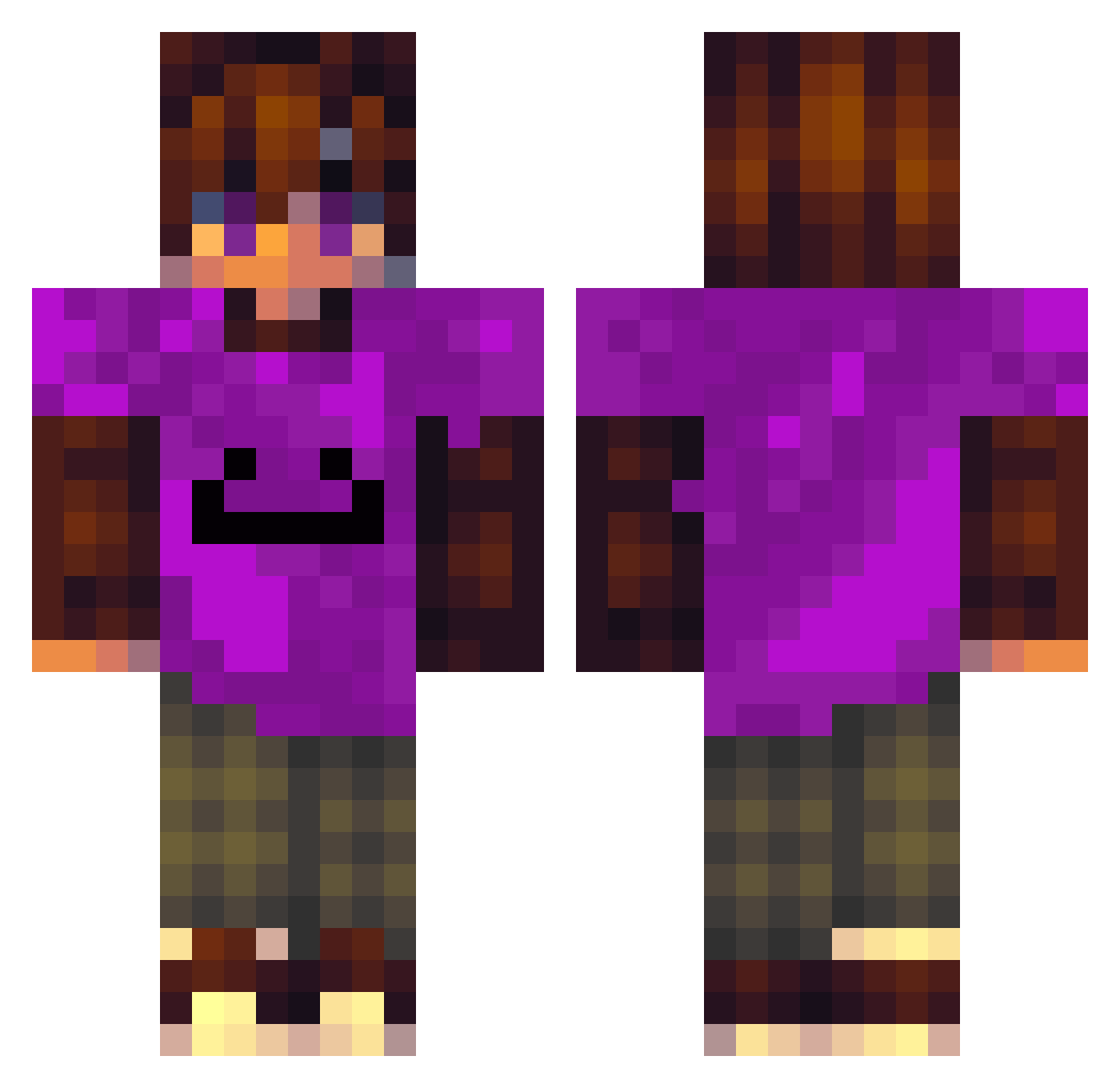 VampPix3581 Minecraft skin, front and back view