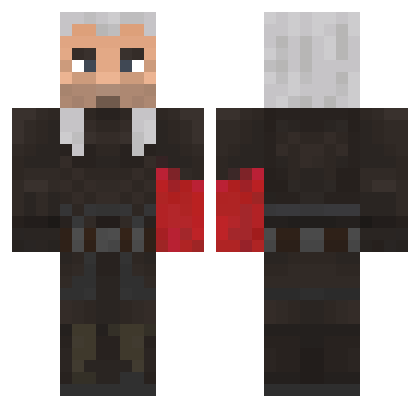 Paratonix Minecraft skin, front and back view