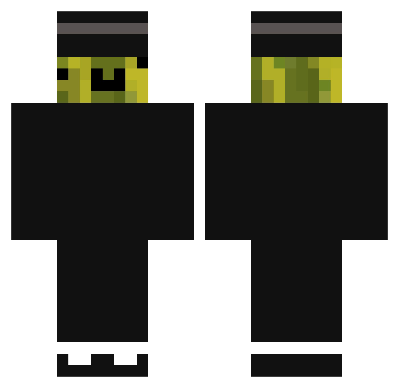 redraC Minecraft skin, front and back view