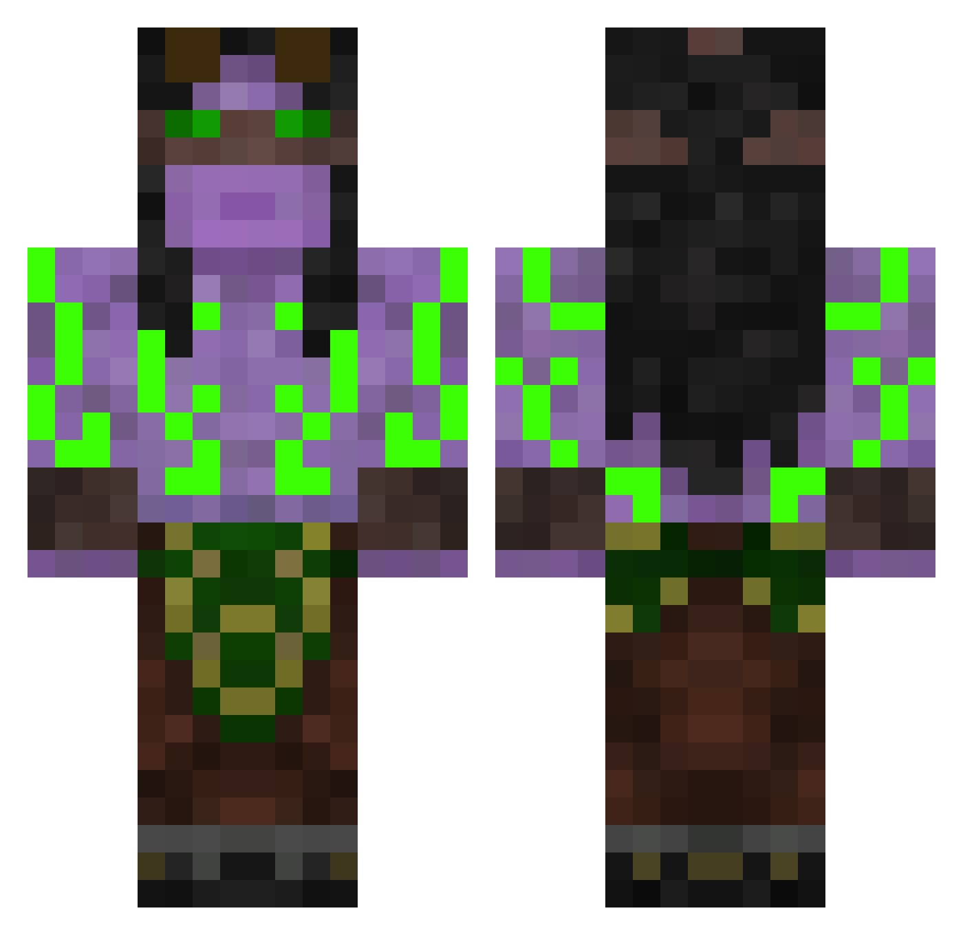 TheOldUncleTap Minecraft skin, front and back view