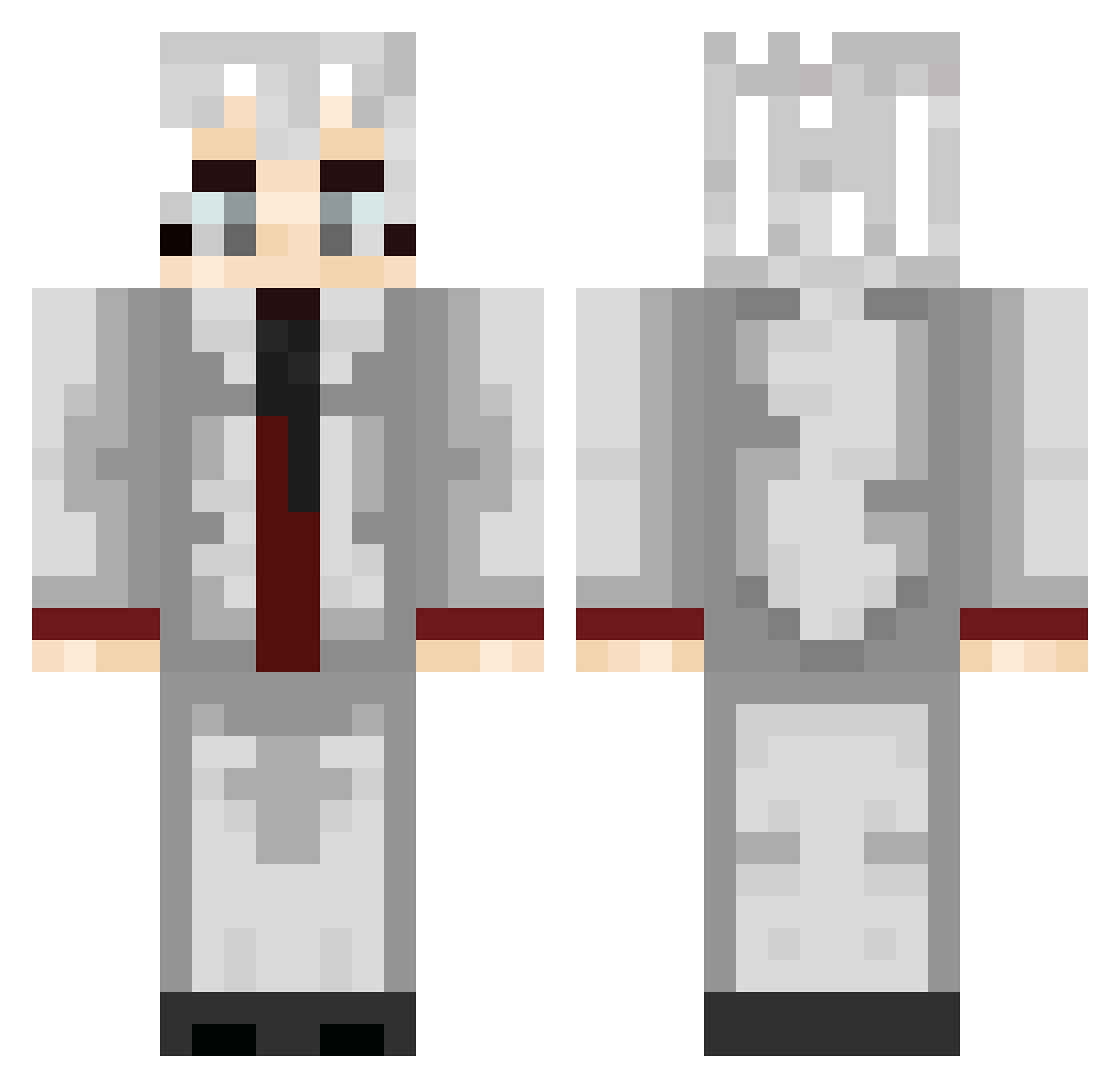 AMF_flame Minecraft skin, front and back view