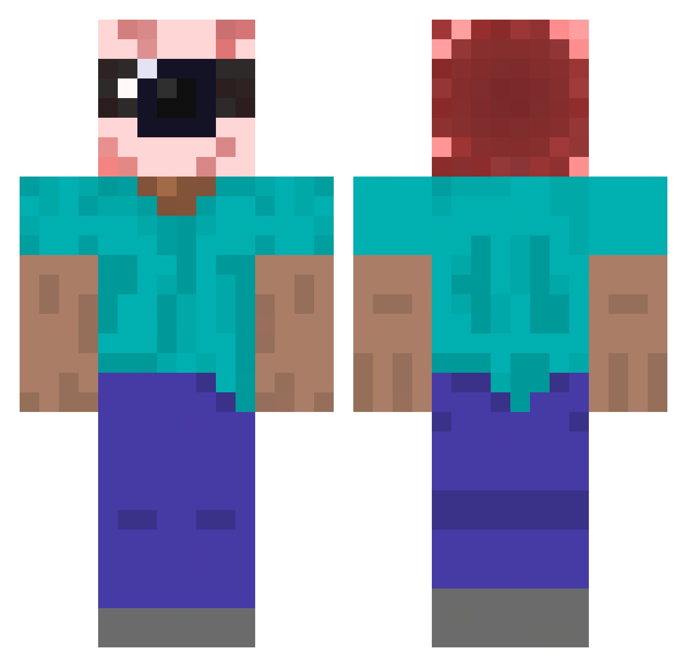 Walterino3 Minecraft skin, front and back view