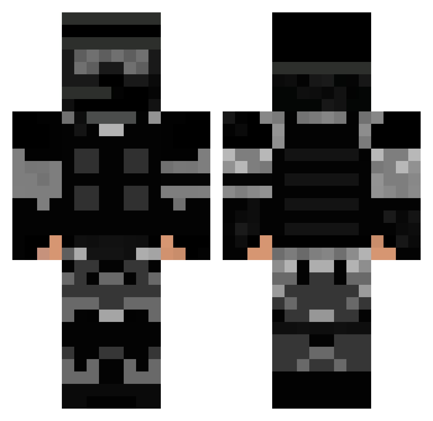Unquietly Minecraft skin, front and back view