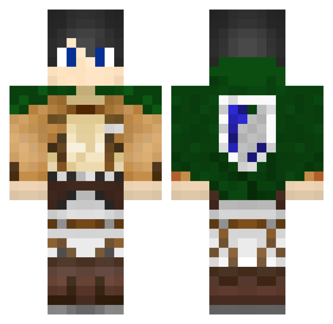 Glim Minecraft skin, front and back view