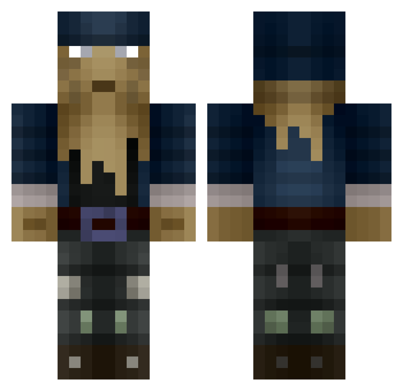 oktolopus Minecraft skin, front and back view