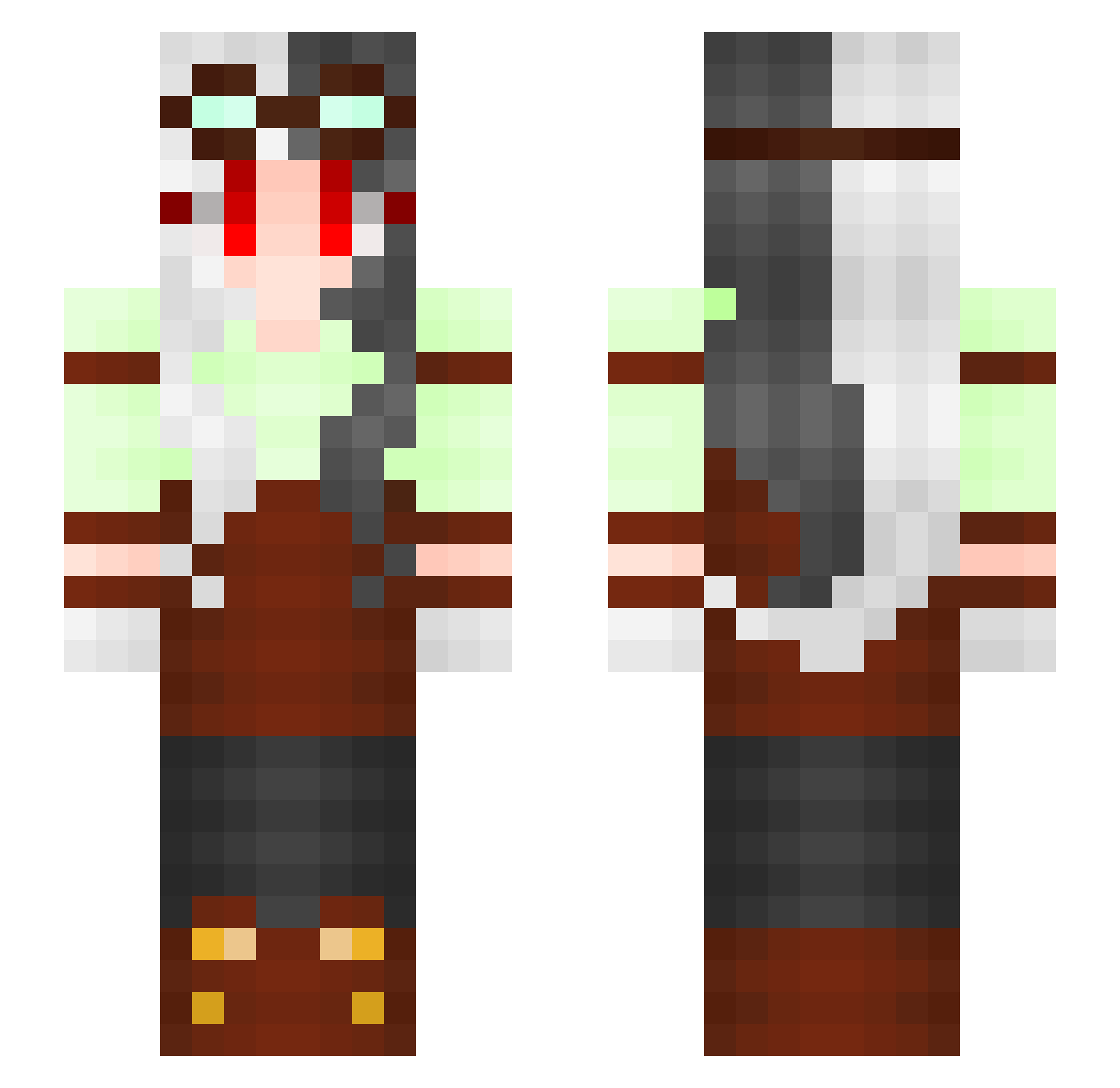Jess Minecraft skin, front and back view