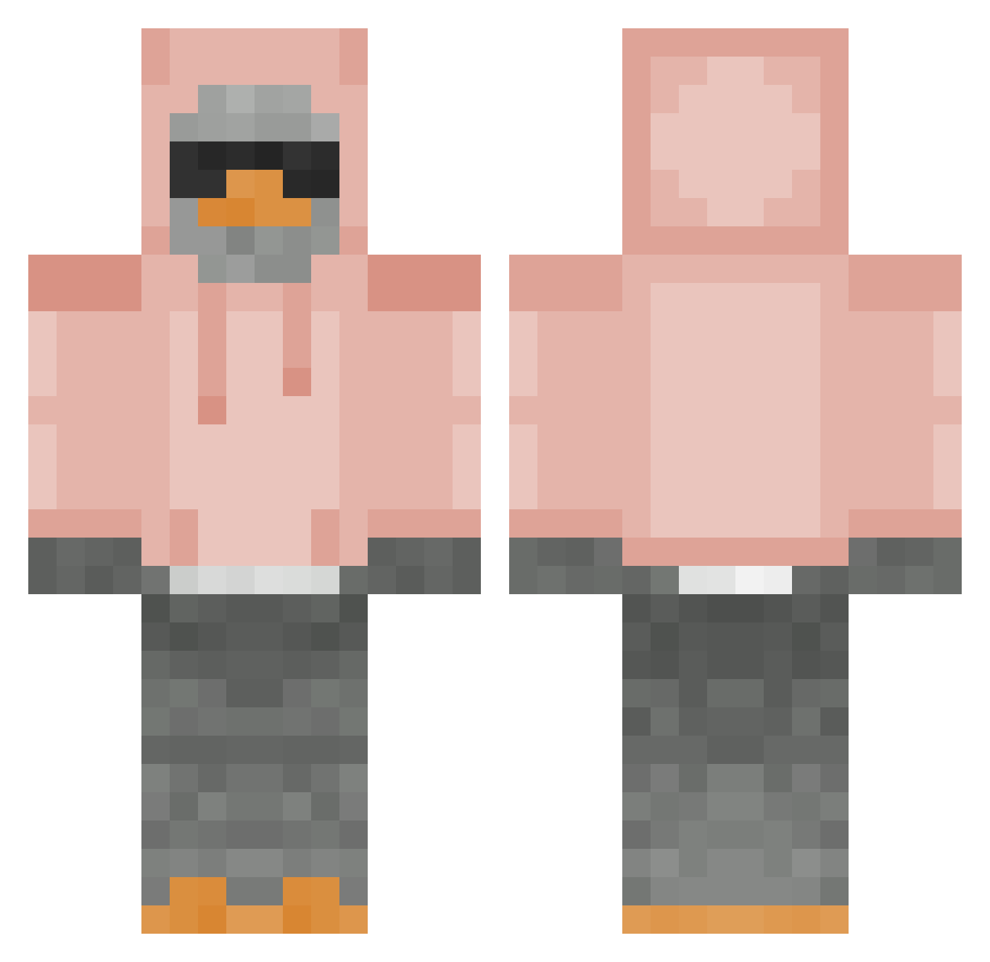 southpaws Minecraft skin, front and back view