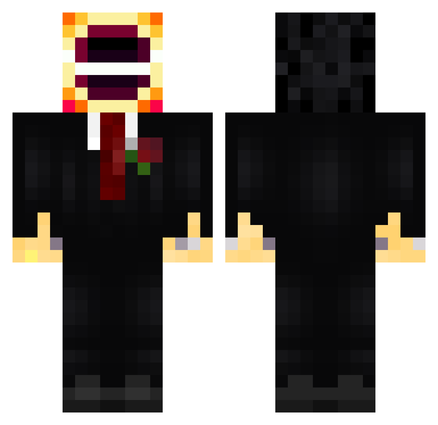 SaturnoIII Minecraft skin, front and back view