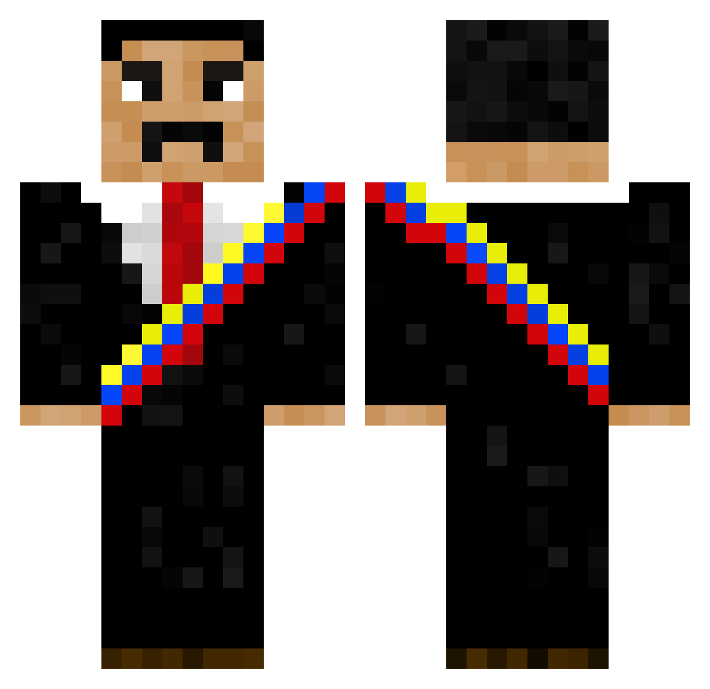 MrShalom Minecraft skin, front and back view