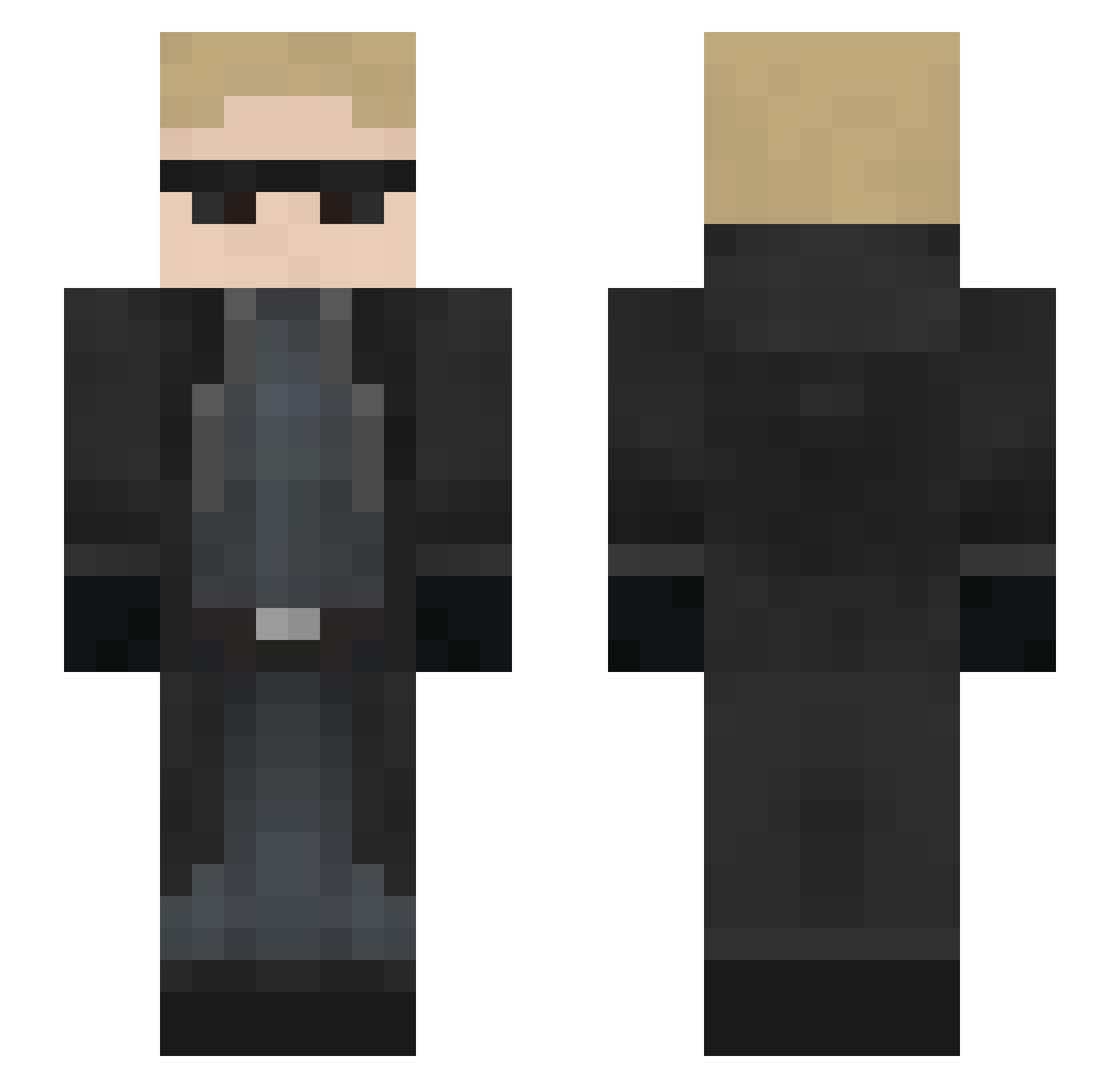 DarkLordAlmond Minecraft skin, front and back view
