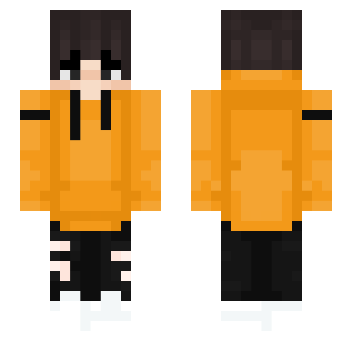 Ycfk Minecraft skin, front and back view