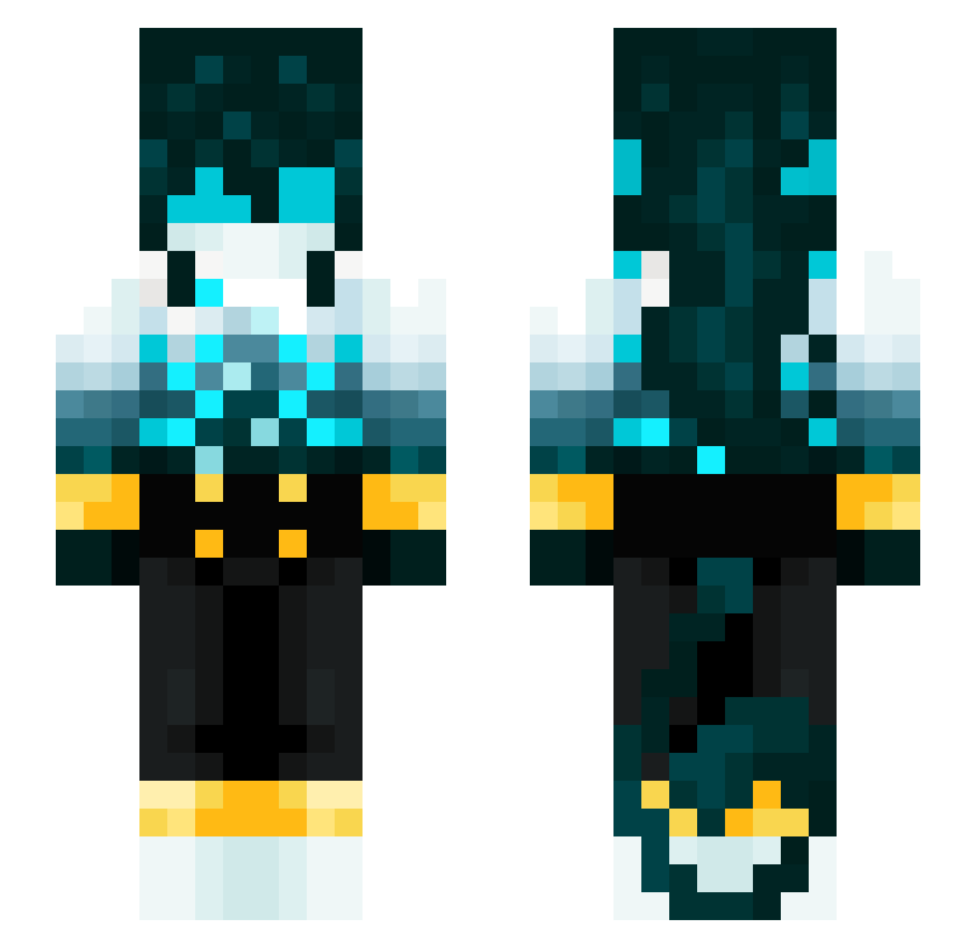 ReniArtz Minecraft skin, front and back view