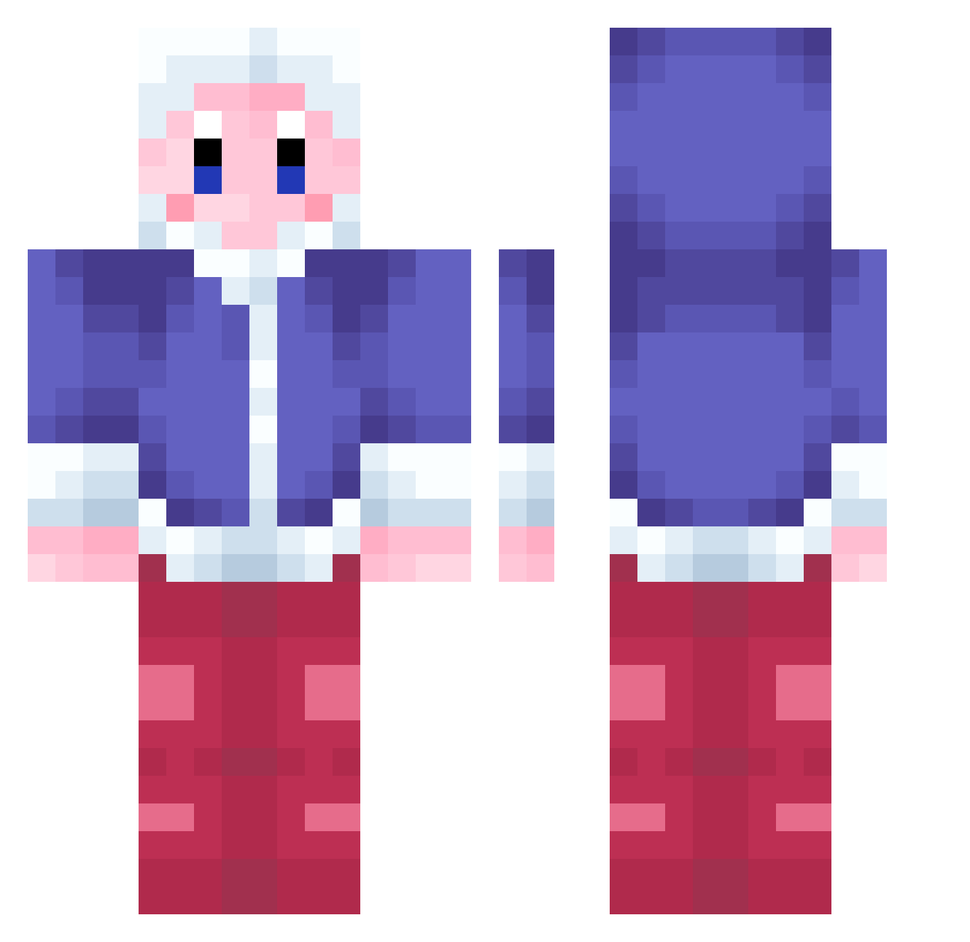 __A4paper Minecraft skin, front and back view