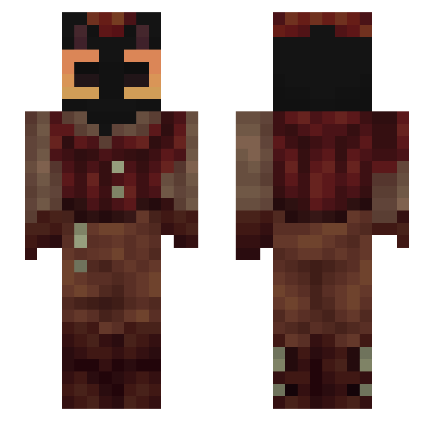 C0lvin Minecraft skin, front and back view