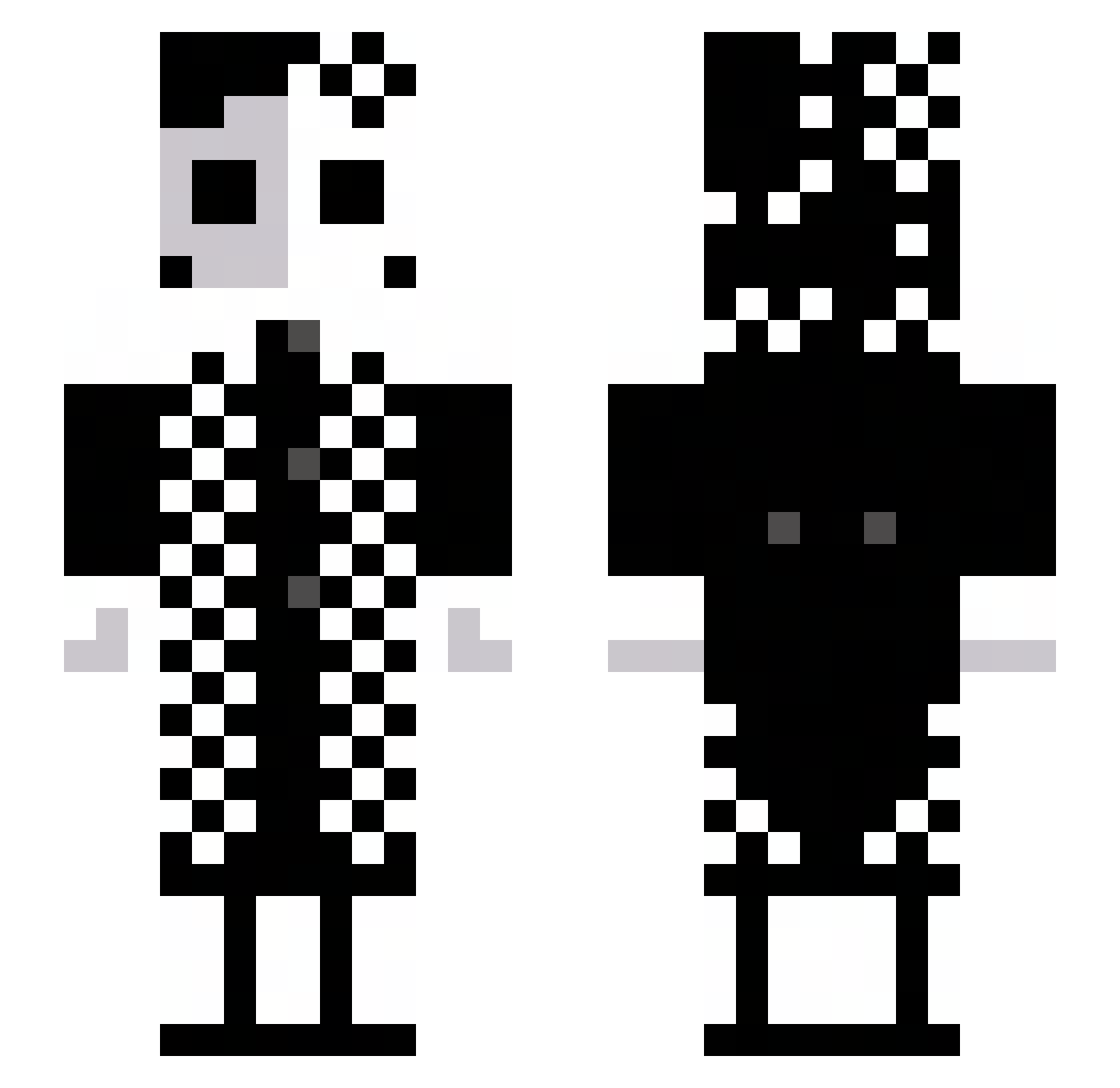 desrever_ Minecraft skin, front and back view