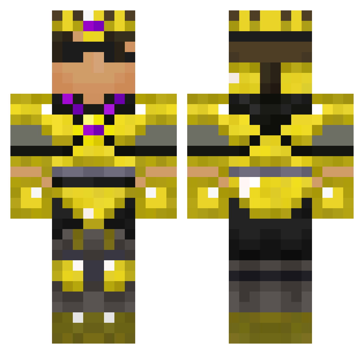 SPAM11 Minecraft skin, front and back view