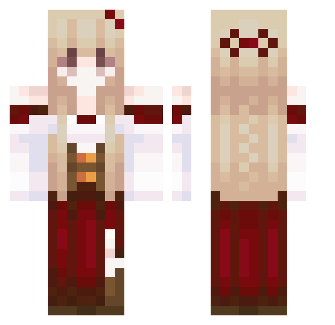 Lillaky Minecraft skin, front and back view