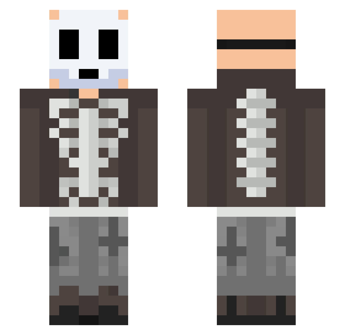 W4rzu Minecraft skin, front and back view