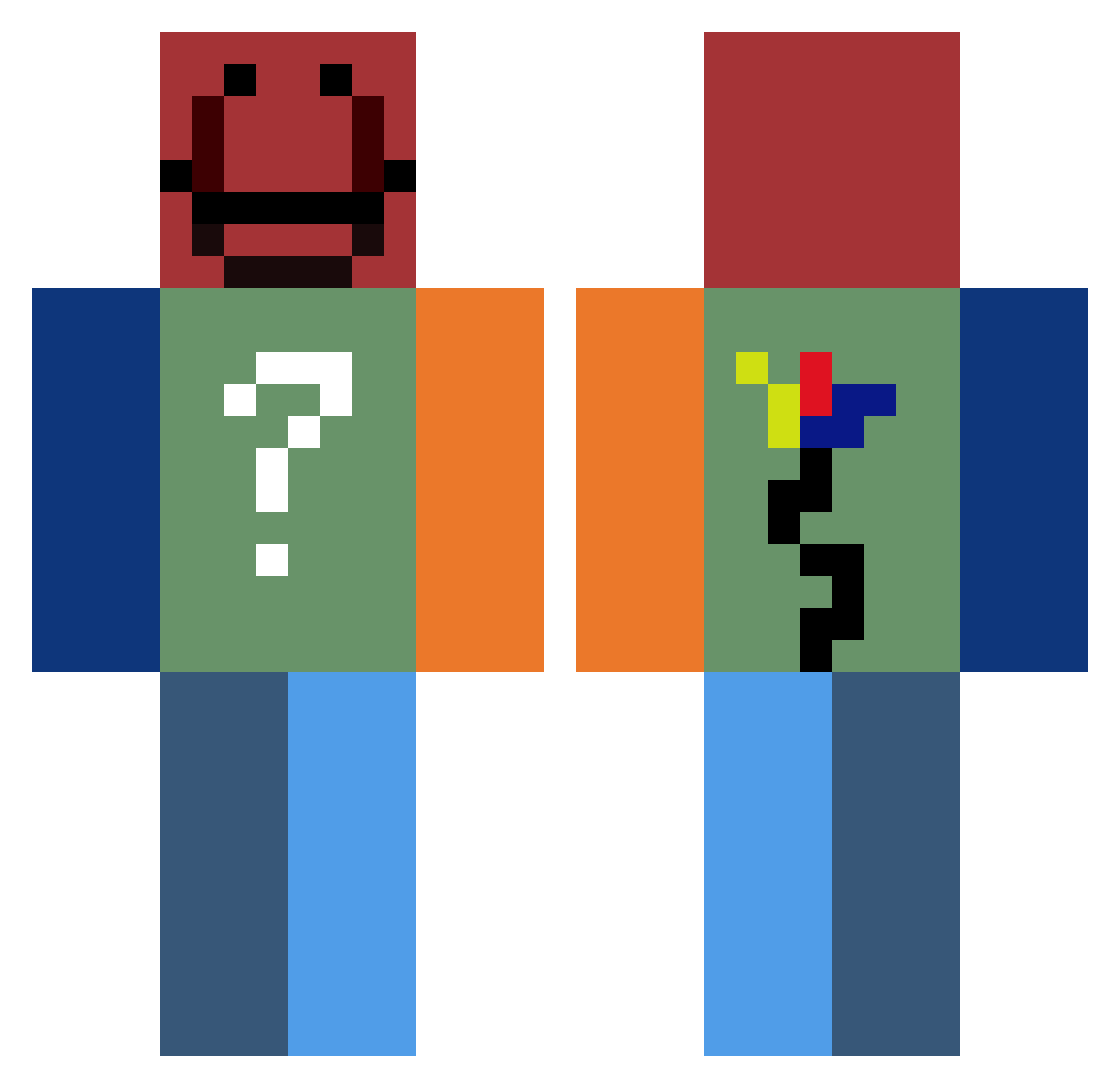 MALLYWAREZ Minecraft skin, front and back view