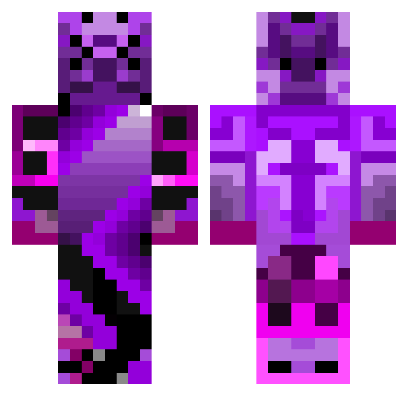 69pingg Minecraft skin, front and back view