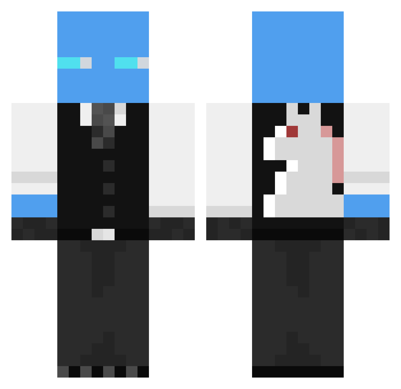 FaridYT Minecraft skin, front and back view