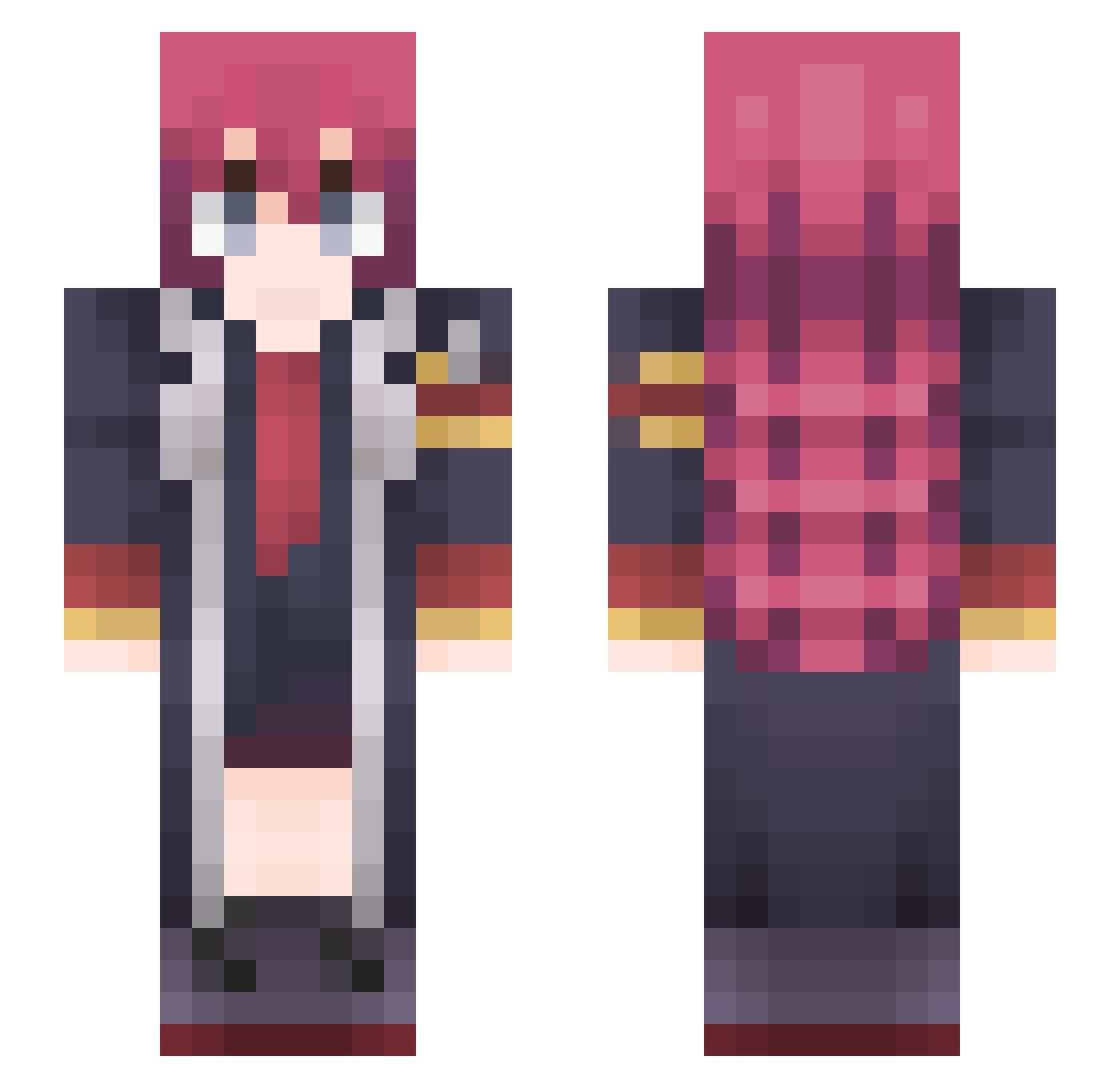 Wine1998 Minecraft skin, front and back view