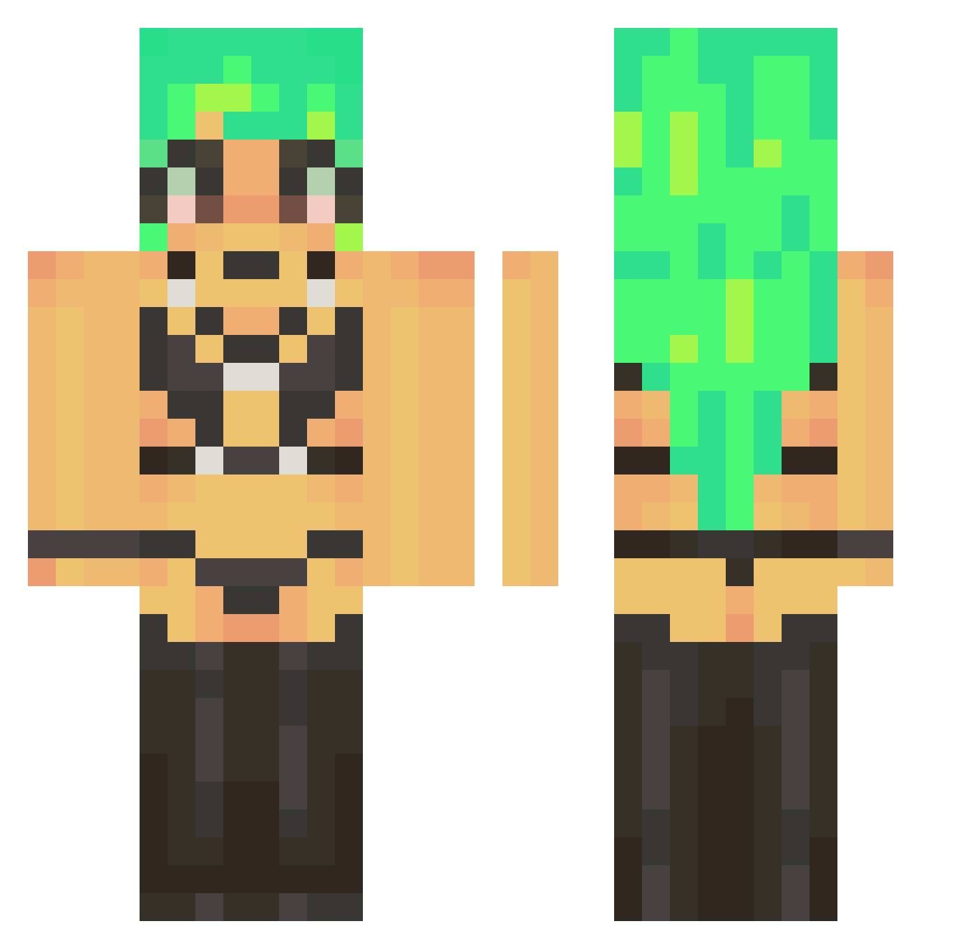Martyman01 Minecraft skin, front and back view