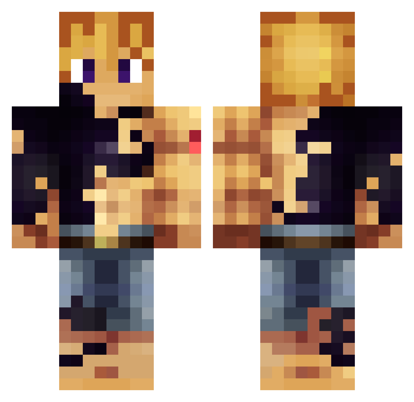 Atane Minecraft skin, front and back view